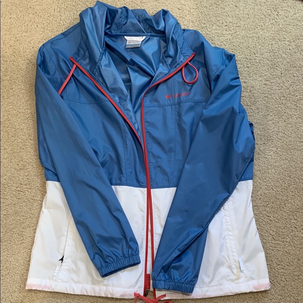Columbia Blue and White windbreaker Jacket